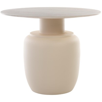 Kielh Tall Ceramic Side Table - ACC2902A - Beige Ceramic/Beige - Safavieh