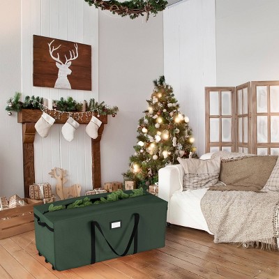 Elf Stor Rolling 9' Christmas Tree Storage Bag Green