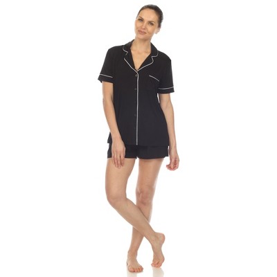 White Mark Women's Short Sleeve Viscose from Bamboo Pajama Set