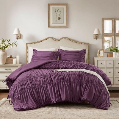 NicBex French Country King Size Comforter Set Bedding Set, Romantic Ruched Design Bedding Comforter Sets, 1 Comforter, Pillow Shams, Machine Washable