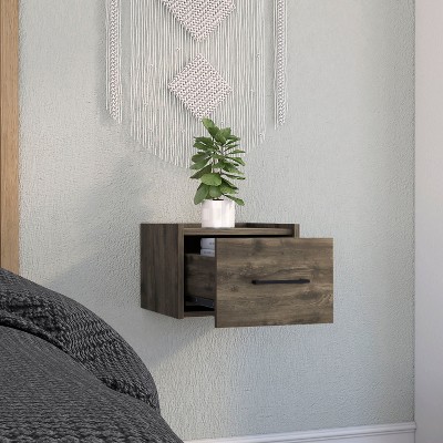 NicBex Floating Night Stand with Drawer,Space-Saving Wall Mounted Bedside Table,Modern Nightstand for Bedroom,Bedroom Furniture