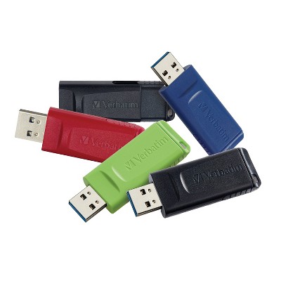 Verbatim® 32-GB Store ‘n’ Go® USB-A Flash Drives, 5 Count, Assorted Colors in Multicolored