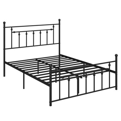 Infans Queen Size Metal Bed Frame w/ Headboard Under-bed Storage Mattress Foundation
