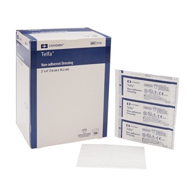 Telfa Non-Adherent Dressing, Sterile, 3 in x 4 in, 100 Count, 1 Pack