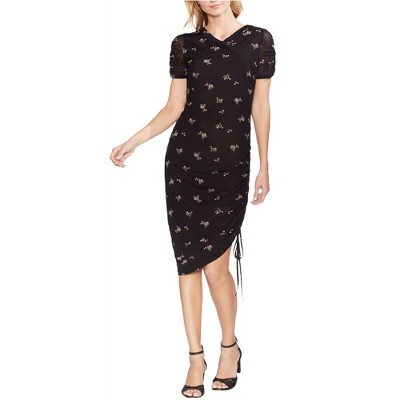 Vince Camuto Womens Floral Midi Asymmetrical Dress
