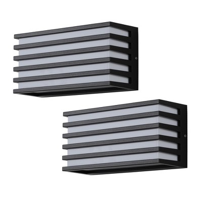 C Cattleya 2-Pack Modern Black Aluminum LED Outdoor Indoor Wall Lights