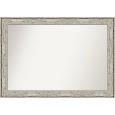 41" x 29" Non-Beveled Crackled Metallic Wall Mirror - Amanti Art: Modern Rectangle, Includes Mounting Hardware