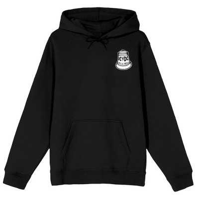 ACDC Hells Bells Logo Long Sleeve Black Adult Hooded Sweatshirt