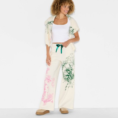 Wicked x Katie Kime Women's Relaxed Leg Good/Bad Jogger Pants - Cream