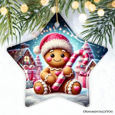 Sweet Gingerbread Wonderland Pink Themed Ornament, Heartwarming Christmas Gift| OrnamentallyYou