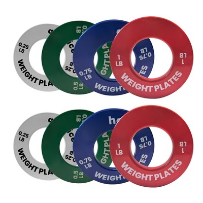 Fractional Weight Plates Set of 8, Micro Change Weight Plates for Barbell, Bumper Weight Plate for Strength Training, 0.25LB/0.5LB/0.75LB/1LB