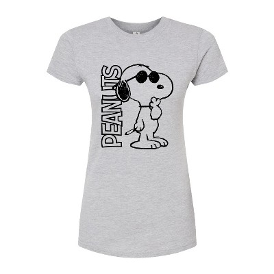 Women's - Peanuts - Joe Cool Nope Not Today Fitted Graphic T-Shirt
