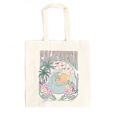 City Creek Prints California Grunge Canvas Tote Bag - 15x16 - Natural
