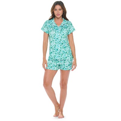 Casual Nights Women's Rayon Printed Short Sleeve Capri Pajama Set