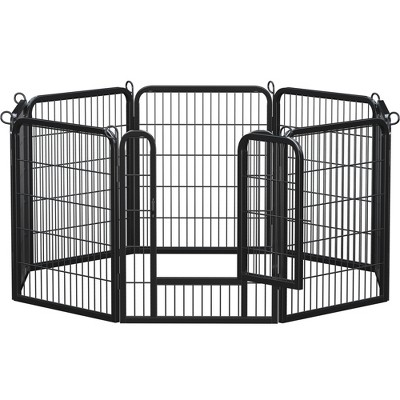 Yaheetech 8 Panels Dog Playpen Metal Pet Playpen, Black