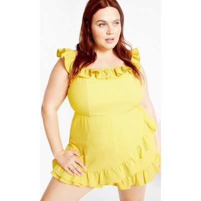 Women's Plus Size Christa Playsuit - buttercup | CITY CHIC