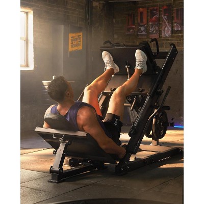 Acekool 2-in-1 Leg Press & Hack Squat Machine for Home Gym, 1400LB Capacity, Linear Bearing, Adjustable Angles, Lower Body Trainer, Black
