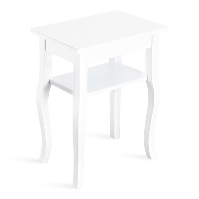 Kate and Laurel Lillian Rectangle MDF Side Table, 18x12x24, White