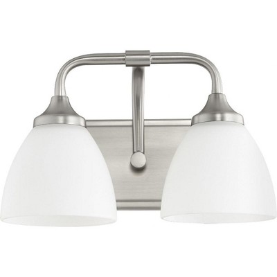 Quorum Lighting Enclave Glass Satin Nickel 2-Light Wall Sconce
