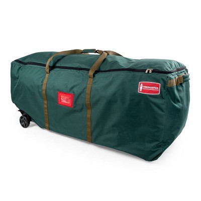 TreeKeeper Big Wheel No Drag Super Duffel Bag: Zippered Polyester Storage with Built-In Handles & Wheels for Christmas Trees