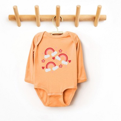 The Juniper Shop Valentine Rainbow Baby Long Sleeve Bodysuit