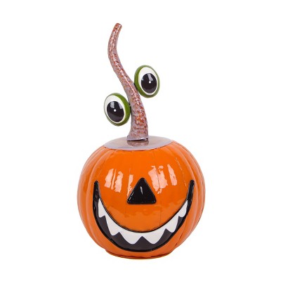 15" Halloween Floating Eyes Metal Pumpkin - National Tree Company
