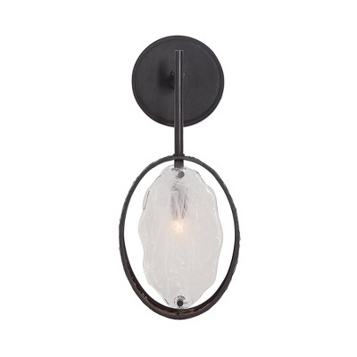 Uttermost Maxin 1-Light Wall Sconce – 15"H x 6"W Dark Hammered Bronze with Artisan Glass Ovals