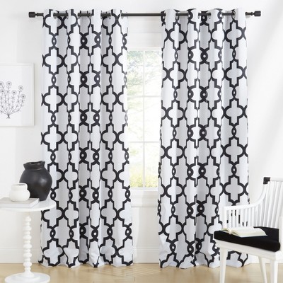 Exclusive Home Ironwork Sateen Woven Room Darkening Blackout Grommet Top Curtain Panel Pair