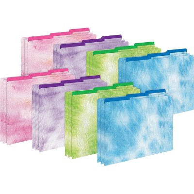 Barker Creek Tie-Dye and Ombre 14pt Letter-Size File Folders Multi-Design Set 24 per Set: Paper, Top Tab, 50 Sheet Capacity