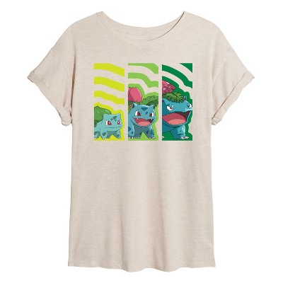 Women's - Pokémon - Bulbasaur Evolutions Oversized Graphic T-Shirt