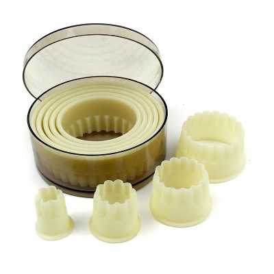 O'Creme Heat Resistant Cutters, Fluted Round, Plastic, 9-Piece Set