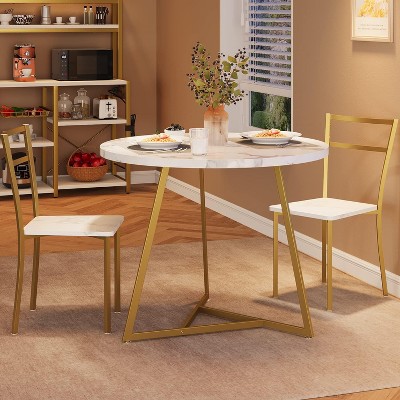 ODK 3-Piece Dining Set Round Kitchen Chairs for 2, Small Dining Table Set for 2 Modern Kitchen Table Furniture for Dining Room