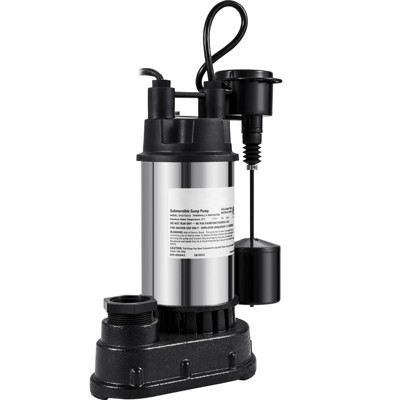 VEVOR 1.5 HP Submersible Cast Iron and Steel Sump Pump, 6000 GPH Submersible Water Pump with Integrated Vertical Float Switch