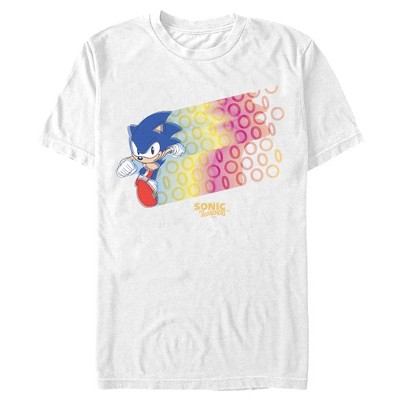 Men's Sonic the Hedgehog Running Rings  T-Shirt - White - 3X Large