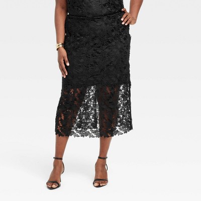 Women's Lace Midi A-Line Skirt - A New Day™