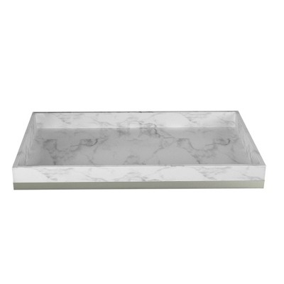 Amenity Tray Misty Silver - Nu Steel: Resin Bathroom Organizer, Spot/Wipe Clean, 11"x6" Size