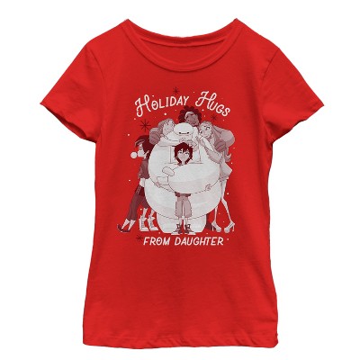 Girl's Big Hero 6 Holiday Hugs From Daughter T-Shirt