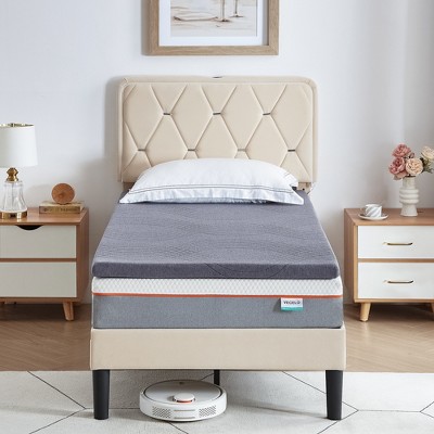 VECELO 2/4" Gel Infused Memory Foam Mattress Topper Twin/Full/Queen/King/California King Size Medium Firm Memory Foam Mattress with Washable Cover
