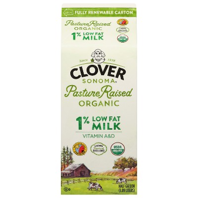 Clover Sonoma Organic  1% Milk - 0.5gal