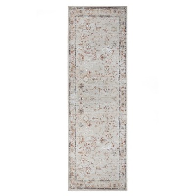 Floral Scroll Non-Slip Machine Washable Indoor Area Rug or Runner by Blue Nile Mills