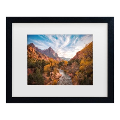 Trademark Fine Art - Michael Zheng Watchman Sunset Matted Framed Art