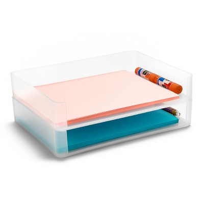 Sorbus 9.4" x 12.5" Plastic Paper Organizer - Stores mail, folders, printer paper, and more.