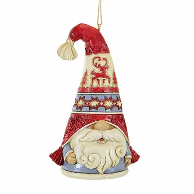 Jim Shore 4.25 In Nordic Noel Gnome Flap Hat Tree Ornament , Ornament Heartwood Creek (1PC)