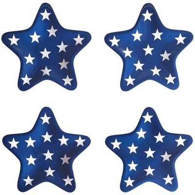 The Lakeside Collection Set of 4 Stars and Stripes Melamine Plates - Salad