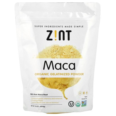 Zint Organic Maca Powder: Paleo Certified, Gelatinized, Non GMO, Yellow Maca Root - Adaptogen Superfood for Smoothies and Baking (8 oz)