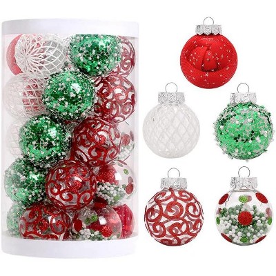 GAOMON 25 Pcs Christmas Ball Ornaments, 2.36 Inch Clear Sliver Christmas Tree Decorations