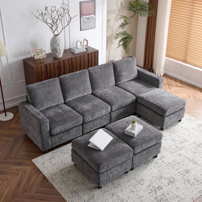 EROMMY 7 - Piece Modular Sectional Couch, Modular Couches and Sofas Sectional with Storage for Living Room
