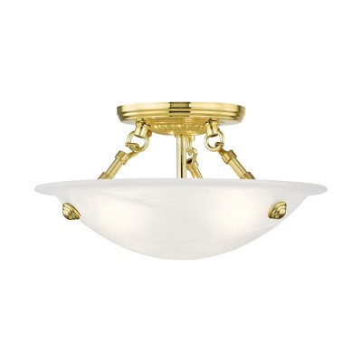 Livex Lighting Oasis 3 - Light Flush Mount in  Polished Brass