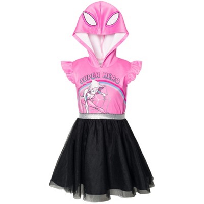 Marvel Spider-Man Spider-Gwen Mesh Cosplay Tulle Dress Little Kid to Big Kid