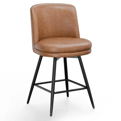 PU Leather Contemporary Bar Stool Swivel Feature, PU Leather & Durable Quality